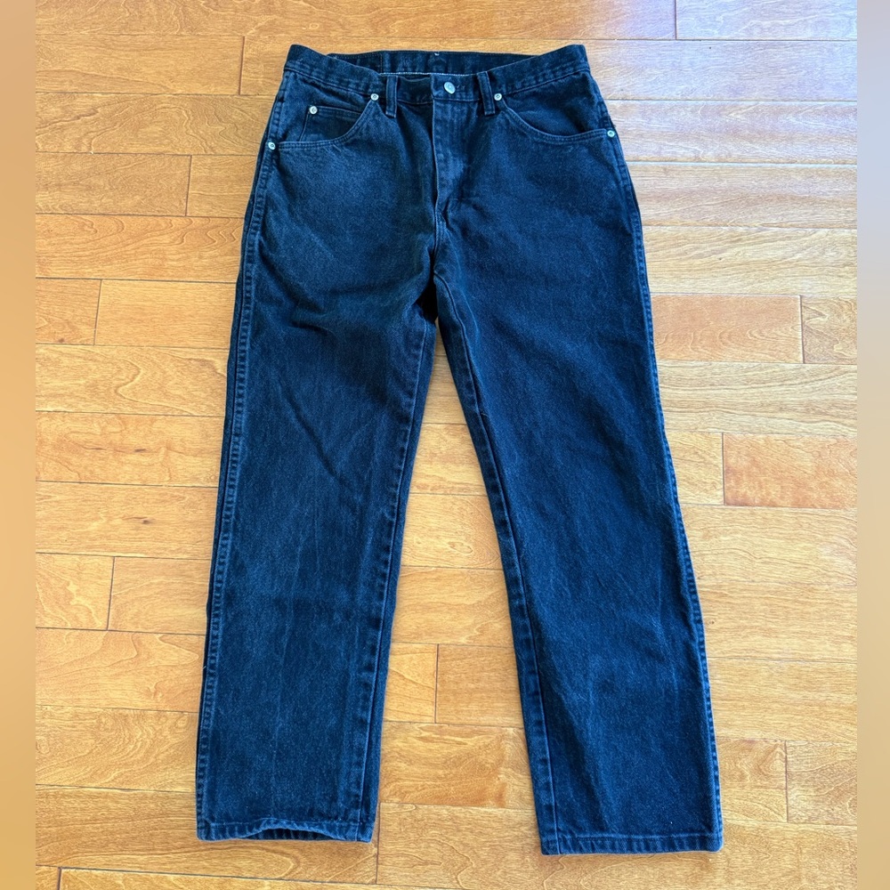 Wrangler Classic Black Straight Leg Denim Jeans 33x30